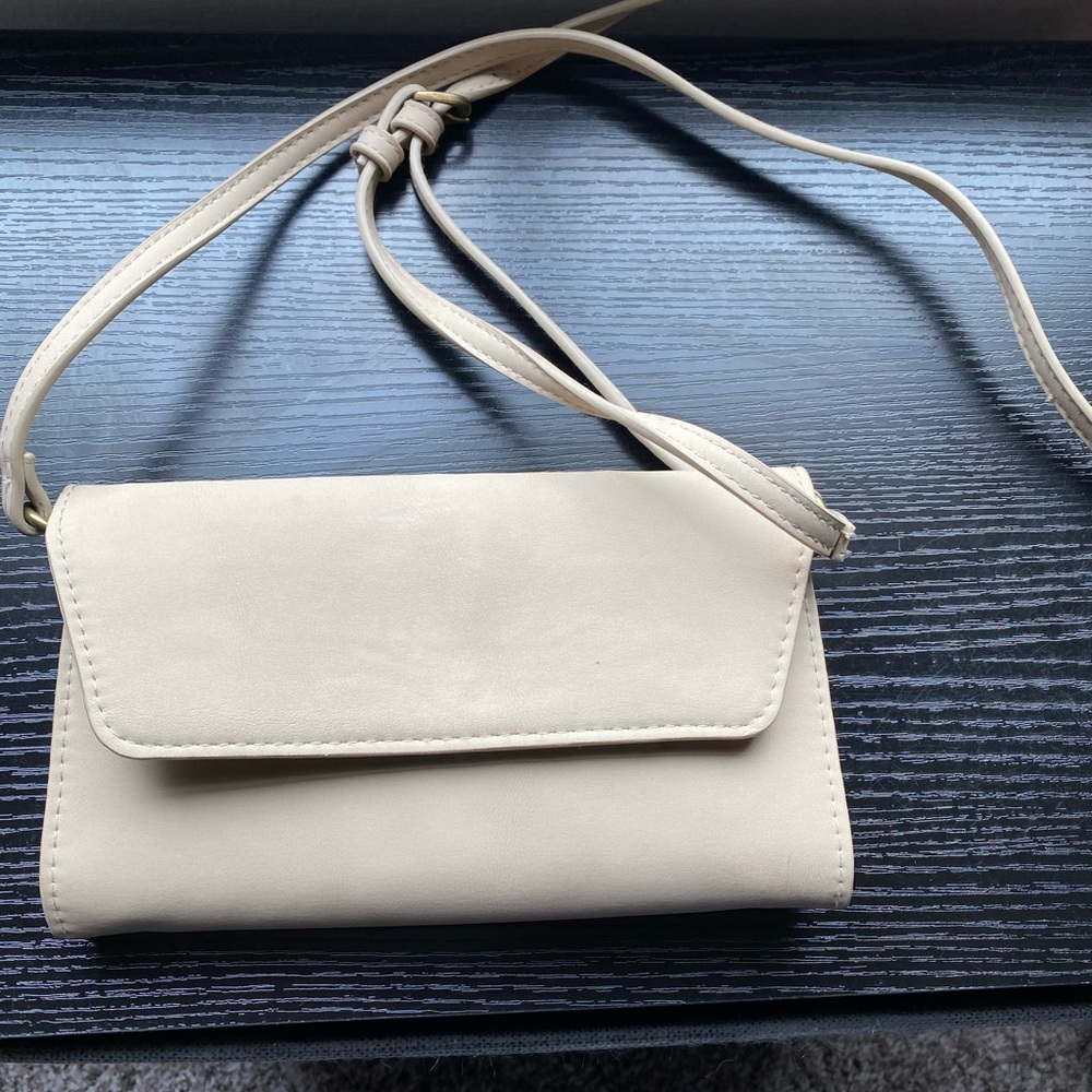 EUC Tan Faux Leather Crossbody